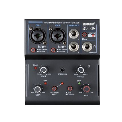 Mixer Lexsen Gomix 2 Canais C/Interface/BT USB