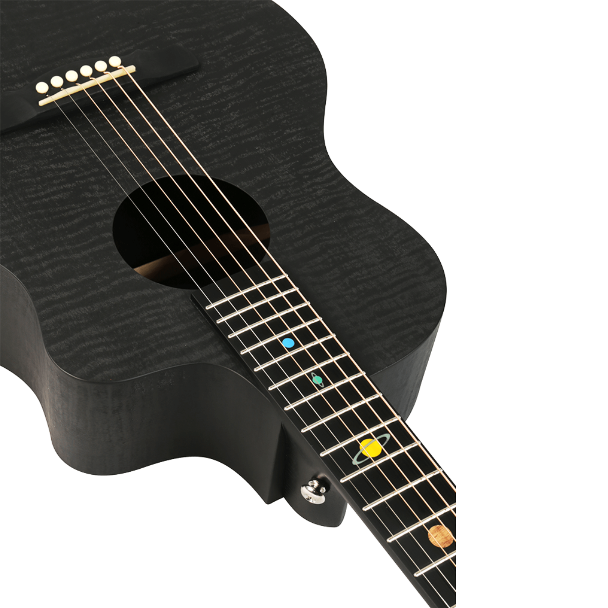 Violão Eletrico Natasha Blackhole 36 Side Soundhole +NS2 Pickup Preto