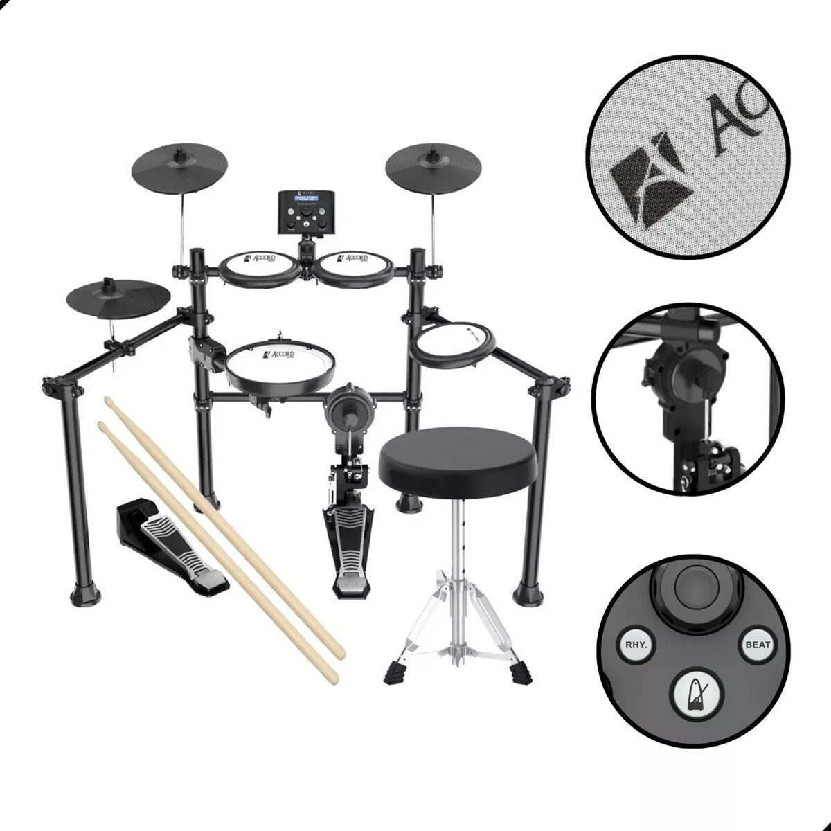 Bateria Eletrônica Accord HDX-22S C/ Banco