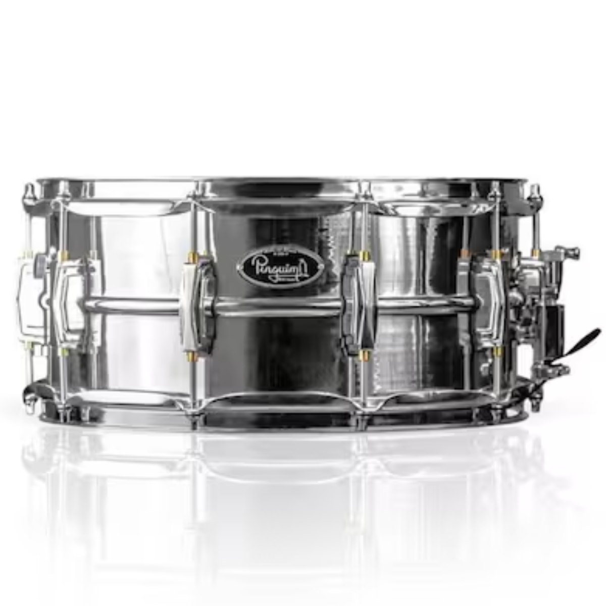 Caixa Bat Torelli Caixa Pinguin Ice 14X6,5 Em Aluminio Cromado, Abafador Interno, Aro Power HOOP 2,3MM PCM71