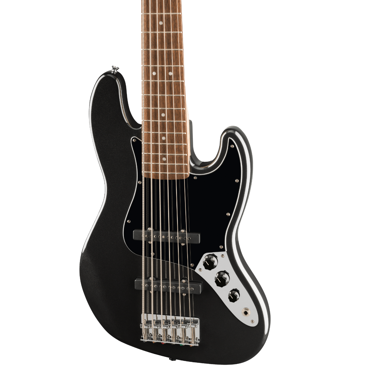 Contra Baixo Fender Squier Affinity Jazz Bass VI Laurel Fingerboard Bk Pickguard Black Metallic 0378671565