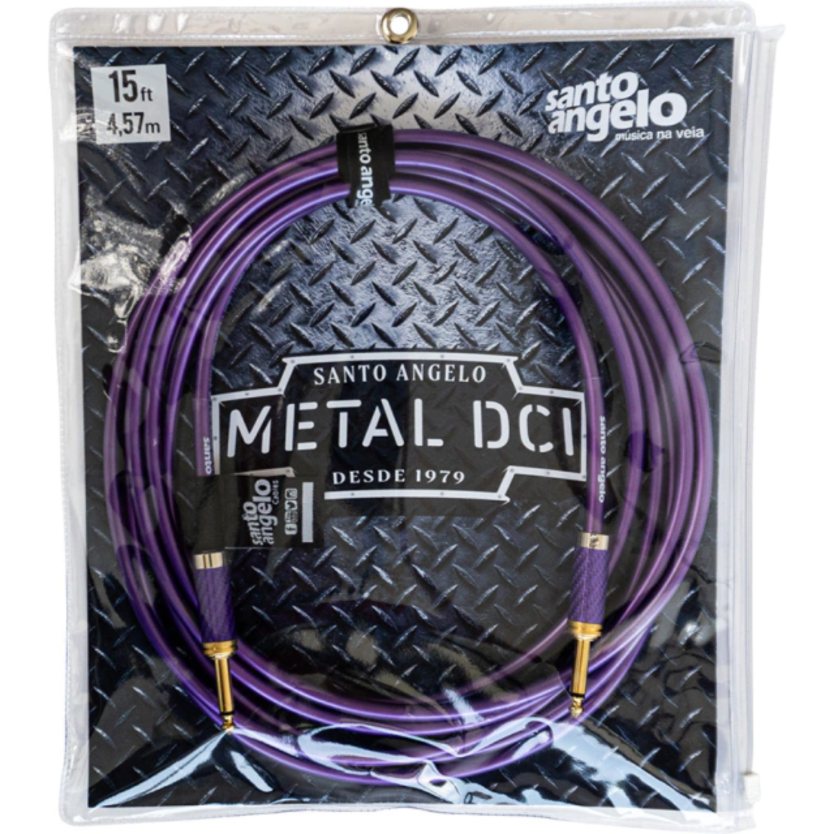 Cabo Santo Angelo Para Guitarra 1,00MM Metal DCI Purple P10XP10 Ouro 15FT/4.57M