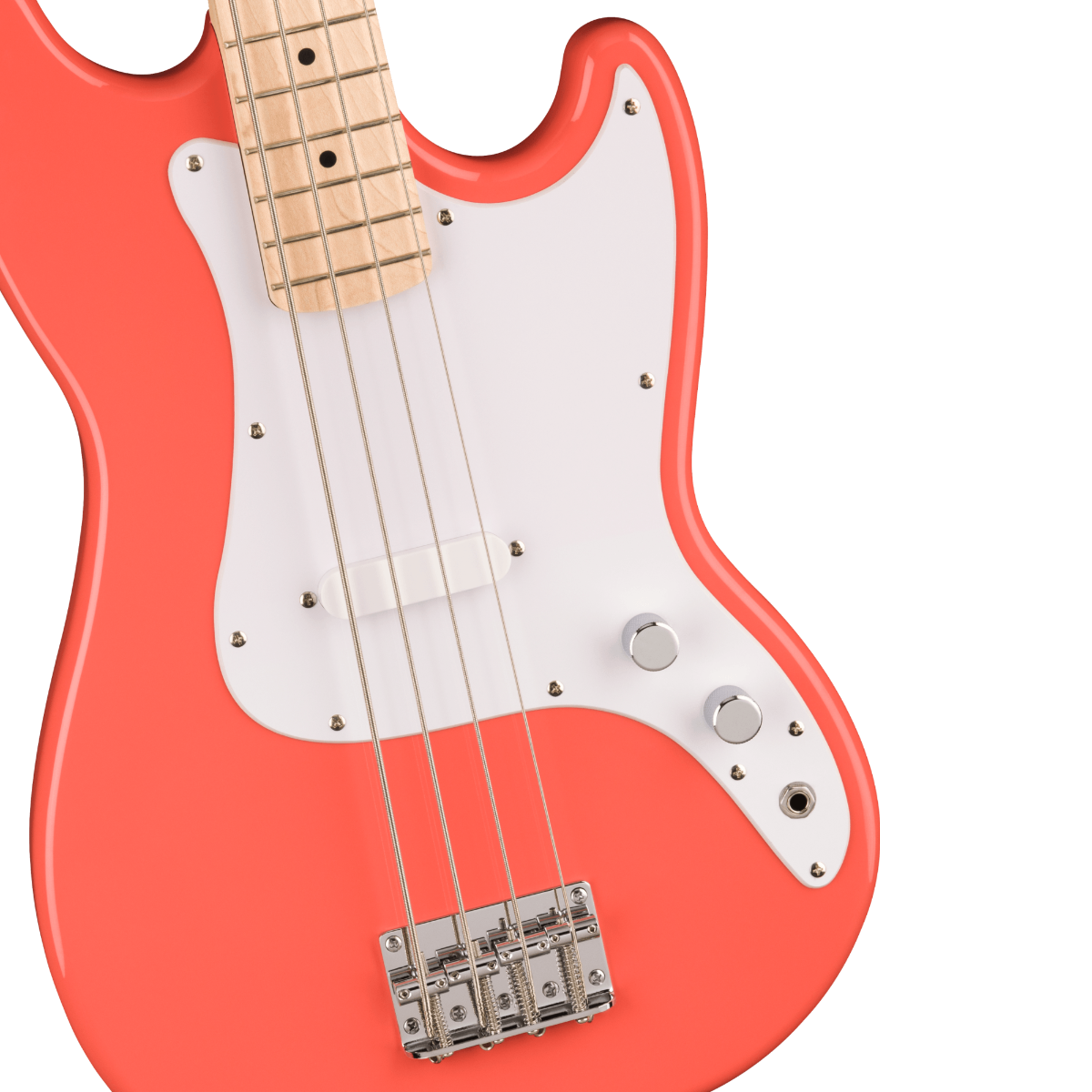 Contra Baixo Fender Squier Sonic Bronco Bass MN 0373802511 White Pickguard Tahitian Coral