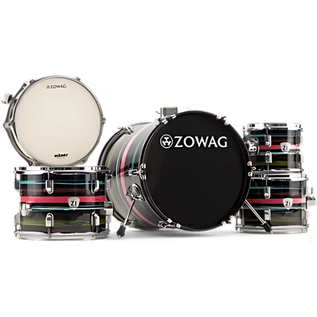 Bateria Zowag Z1 Junior BF3 5 Peças Poplar Wood Bumbo-16 Black Funny 3 + HPK100