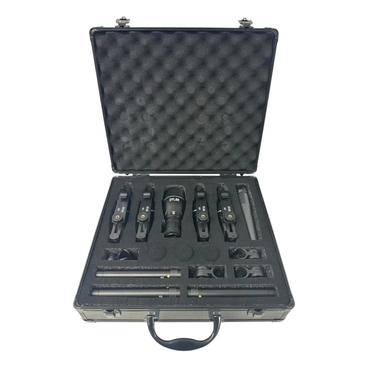 Microfone Dylan DD-9 - KIT P/ BATERIA 9 PEÇAS C/ MALETA PRETO