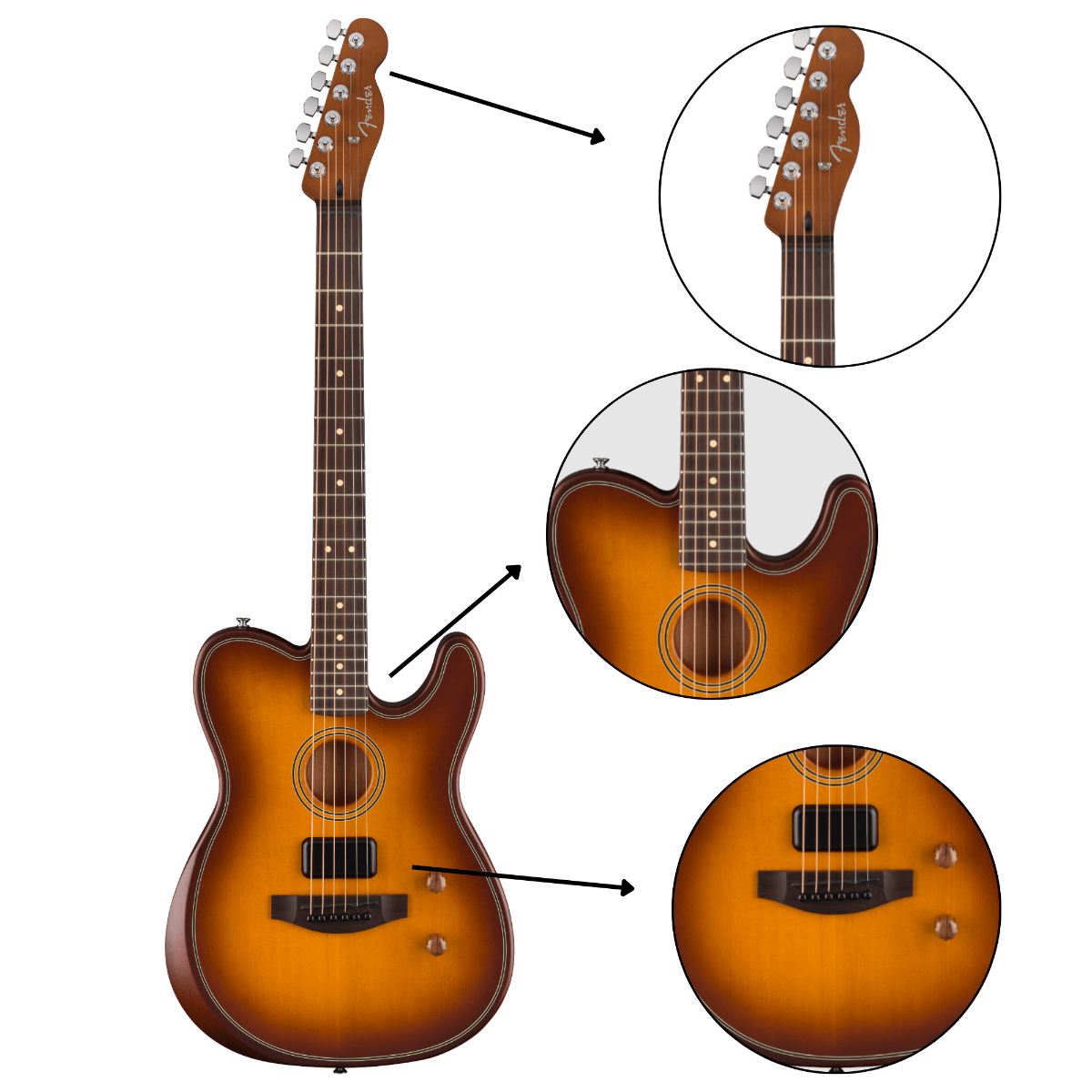 Violão Fender Acoustasonic Standard Telecaster 0973113542 Honey Burst