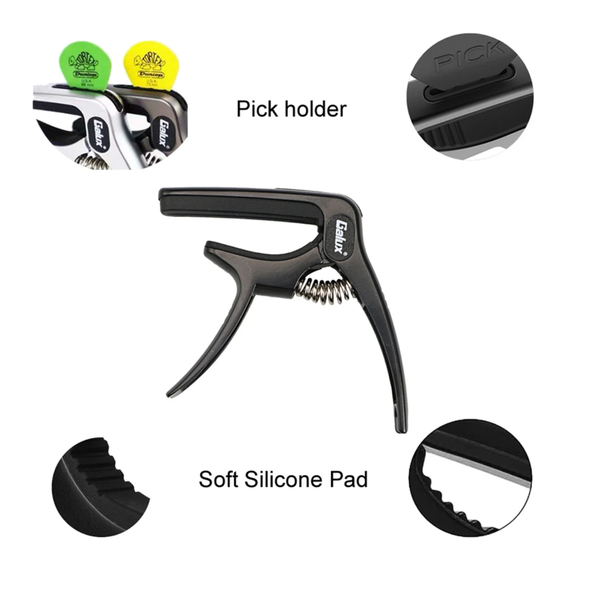 Capo-traste Galux GC-501A Matte Metal Grey