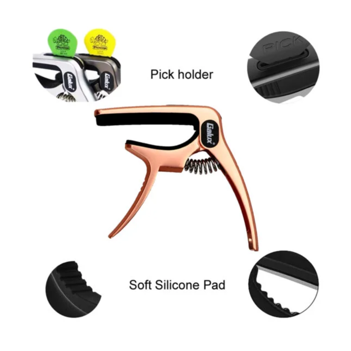 Capo-traste Galux GC-501A Matte Metal GR Rose Gold