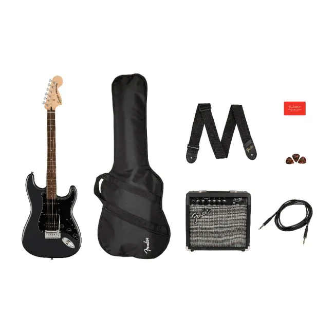 Kit Guitarra Fender Squier Stratocaster HSS Affinity + Frontman 15g