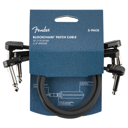 Cabo Fender patch Blockchain de 12", pacote com 3, 0990825010