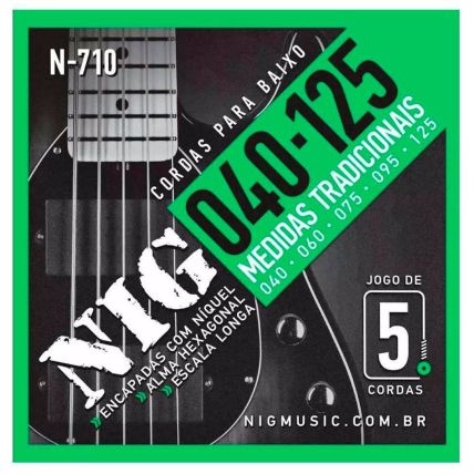 Encordoamento Nig Baixo 040 125 5Cordas Tradicional N710
