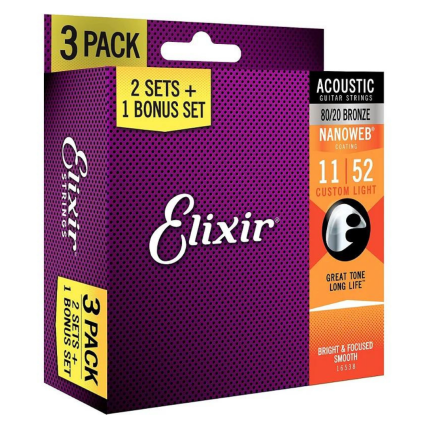 Encordoamento Elixir 0.11 Bonus Pack (3 Unidades)