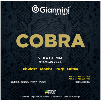 Encordoamento Giannini Viola Caipira Cobra Nickel Pesada GESVNP