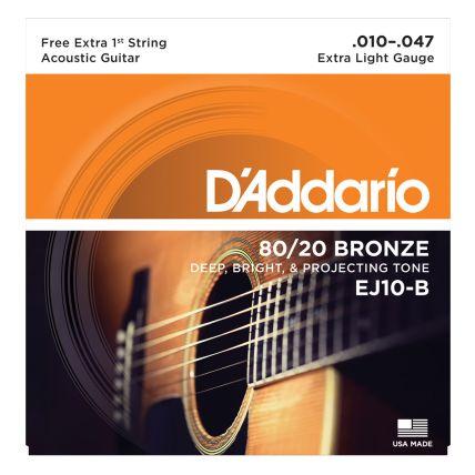 Encordoamento D' Addario EJ10-B+PL010 Violão Aço
