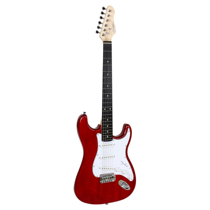 Guitarra Giannini G-100 Strato Translucent Red Com Escudo White