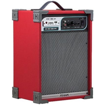 Caixa Amplificada Frahm CA100 Vermelha 50W
