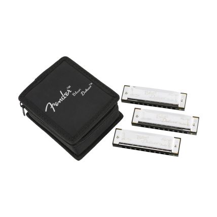 Kit Gaita Diatônica Blues Deluxe C/3 C, G, A C/ Estojo