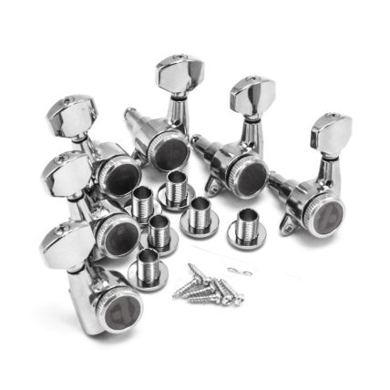 Tarraxas blindadas cromadas L3+R3 com trava Magnum Lock para guitarra