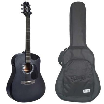 Violão Eletrico Seizi Neo Akira Half Cutway Mirai LTD Edition - Open Pore Black