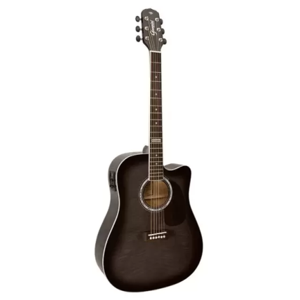 Violao Eletrico giannini gf-1d ceq tbk Folk Cutaway Trans Black