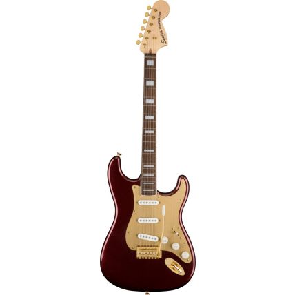 Guitarra Fender Squier 40TH Anniversary Stratocaster LRL Gold Edition 037 9410 515 Ruby Red Metallic