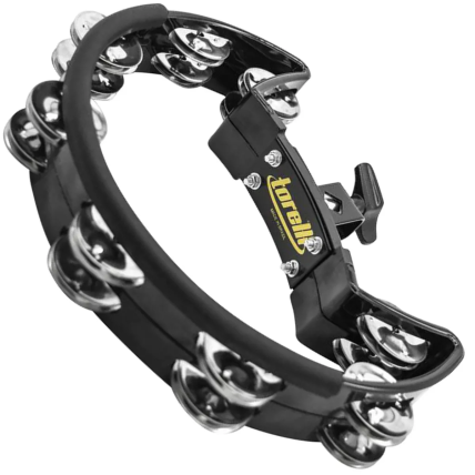 Pandeirola Torelli Meia Lua Com Clamp Preta TP323PR