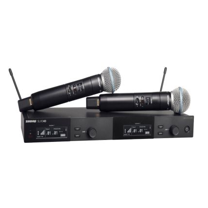 Sistema sem fio de transmissão digital com microfone bastão Duplo SLXD24D/B58 L55 - Shure