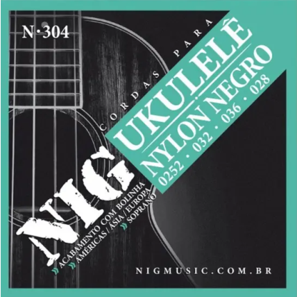 Encordoamento Nig Ukulele Nylon Preto C/Bolinha
