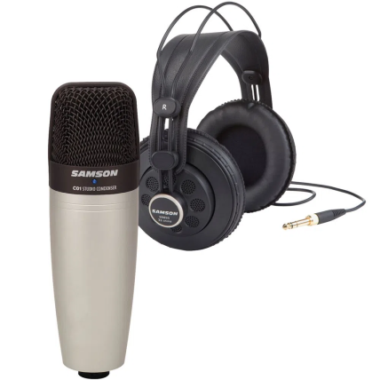 Microfone Samson Kit Co1 Condesador + Fone Sr850