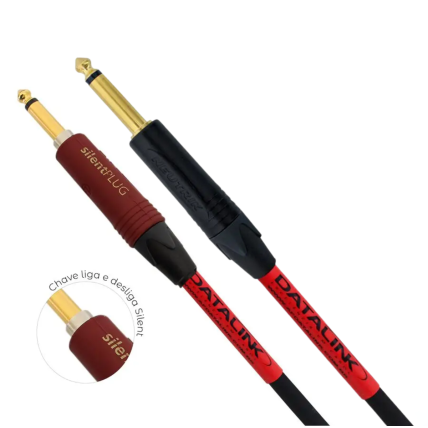 Cabo Datalink Studio Preto 3M p/ Instrumentos P10 x P10 SILENT Dourado