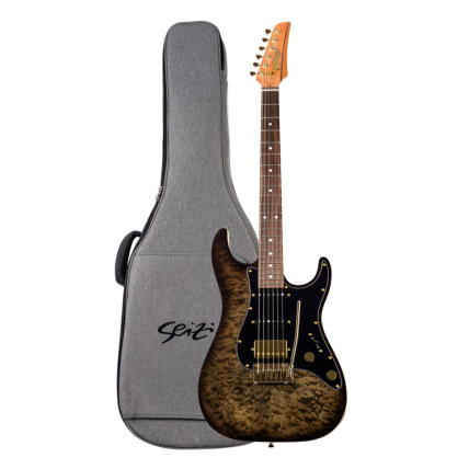 Guitarra Seizi Katana Musashi Plus HSS RW Quilted Black Gold 10360657