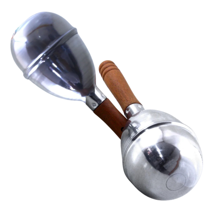 Maracas Quirino MA1 Alumínio Grandes 27cm cabo madeira