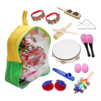 Kit Bandinha Liverpool Ritmica Infantil Com 10 Instrumentos