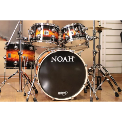 Bateria Acústica Noah Dc5 Bumbo 22 Completa Orange Burst