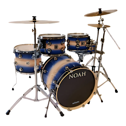 Bateria Noah Dc Poplar DC5-22-WBF Hardware + Pratos (5PCS) Wood Blue Fade