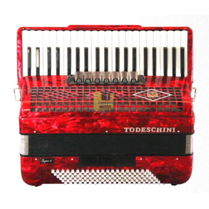 Acordeon Todeschini 41 Teclas e 120 Baixos Vermelho com Bag YW827