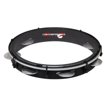 Pandeiro Contemporanea 10 Black Light Md Ny Transp Tarr Simples Preto Fosco 82lbk