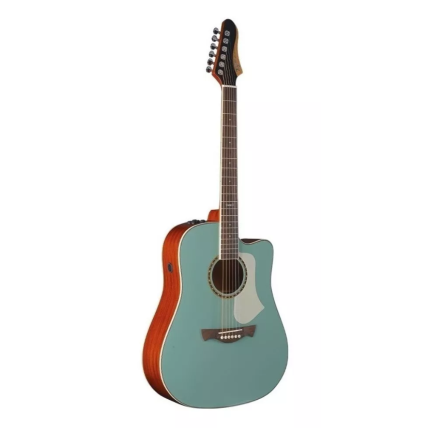 Violão Eletrico Tagima Folk Cutaway EQ Aço Tampo Spruce Solido B/S Sapele Swell Deluxe TQG Turquiose Green
