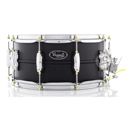 Caixa Bateria Torelli Caixa Pinguim Imperador 14X6,5 Em Aluminio Preto Fosco, Abafador Interno, Aro Power HOOP 2,3MM - PCM76