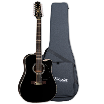 Violao Takamine EF381DX12 BK & CT4BII Com Semi-Case "Japonês"