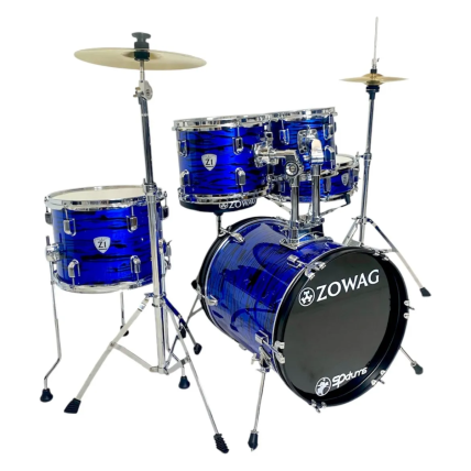Bateria Zowag Z1 Junior 5 Peças Poplar Wood Bumbo-16 Night Blue Party + HPK100