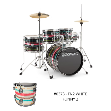 Bateria Zowag Z1 Junior 5 Peças Poplar Wood Bumbo-16 White Funny + HPK100