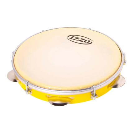 Pandeiro Izzo 10 ABS Com Pele Leitosa Amarelo