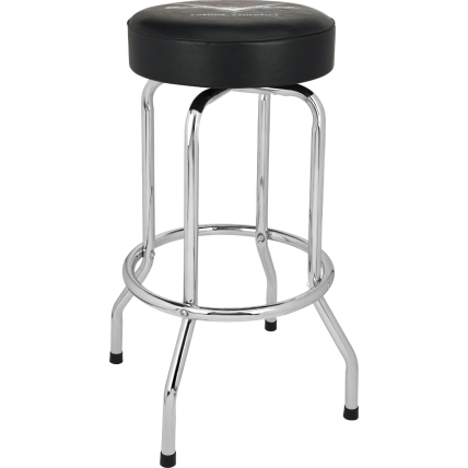 Banco Fender Custom Shop Chevron Logo Barstool Black/Chrome 30'' 9192022006