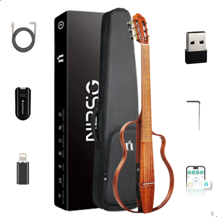 Violão Nnatasha NBSG Nylon 52 Smart Guitarra App Mahogay Eletroacustico
